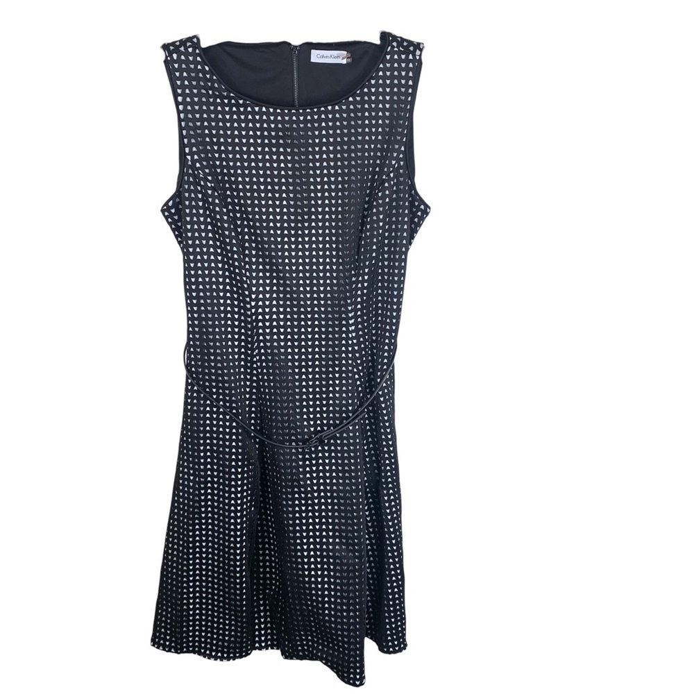 Calvin Klein Black and White Sleeveless Dress Sz 12